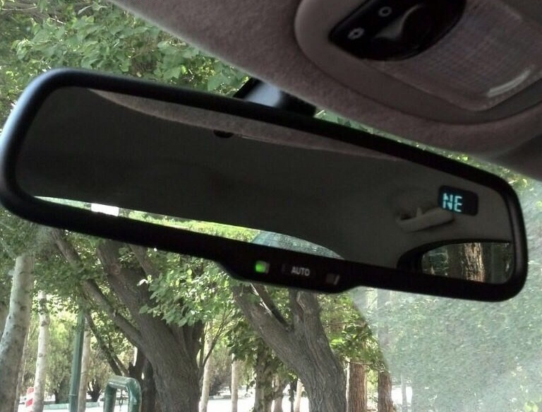 آینه الکتروکرومیک (Autodim Mirror) قطب نما دار – امریکاUSA- قابل نصب روی تمامی اتومبیل ها