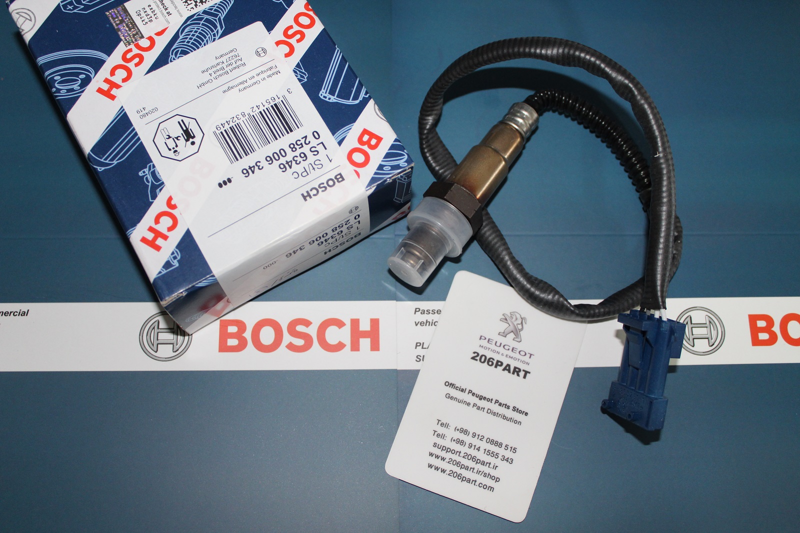 سنسور اکسیژن پژو 206 و 207 – پایین سوکت آبی (تا مدل91 )- BOSCH آلمان