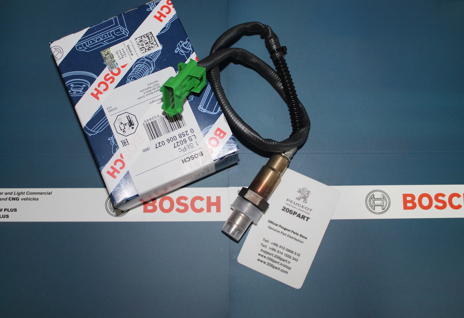 سنسور اکسیژن پژو 206 و 207 – بالا سوکت سبز تا مدل91 -BOSCH آلمان
