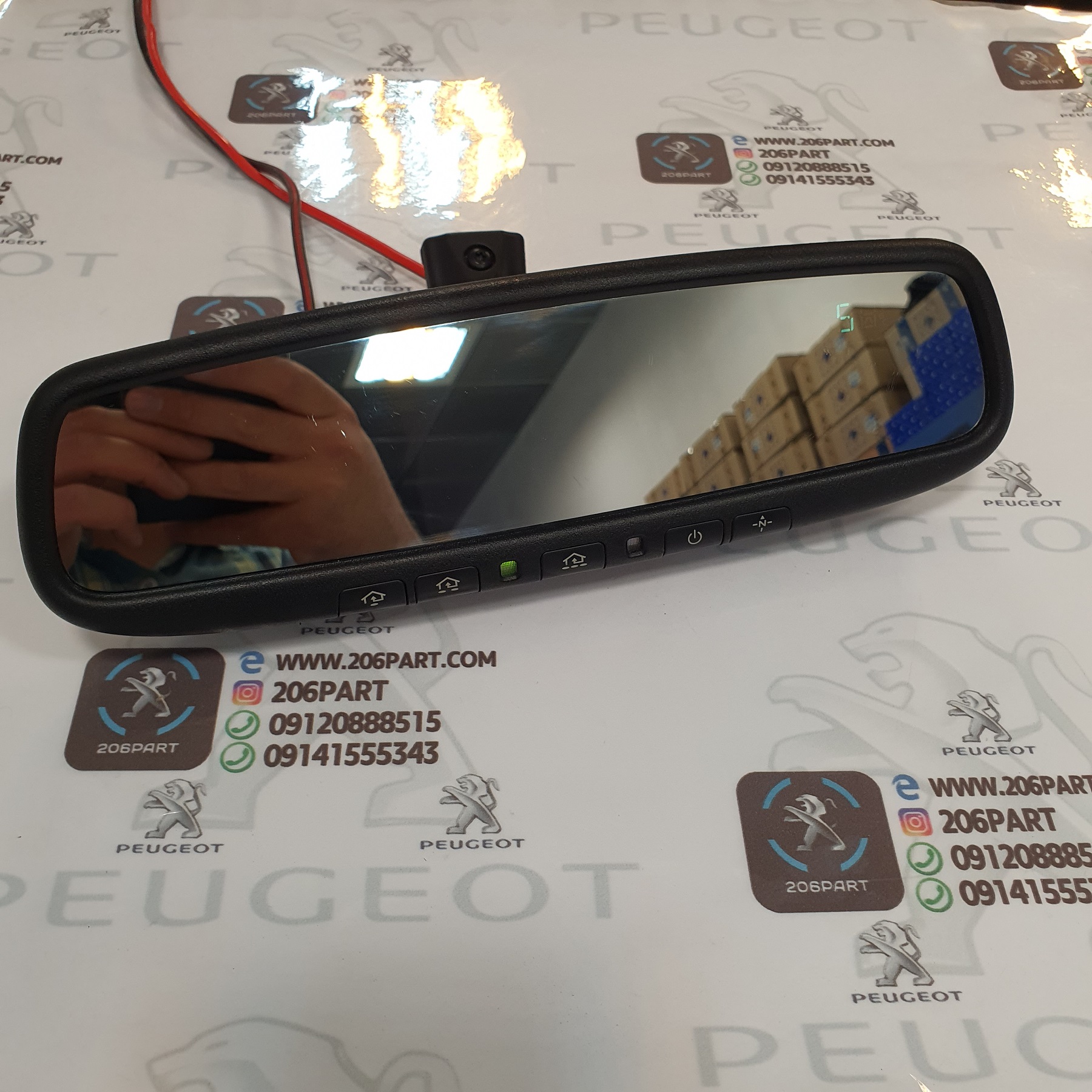 آینه الکتروکرومیک (Autodim Mirror) قطب نما دار – امریکاUSA- قابل نصب روی تمامی اتومبیل ها